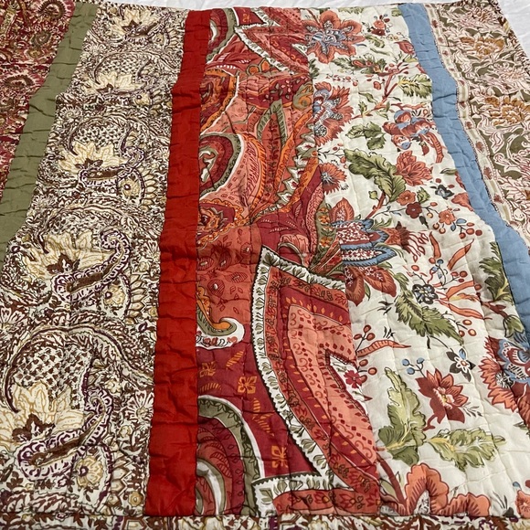 Two Vintage Pottery Barn Calistoga Patchwork Quilted Euro Shams, 26” 2009 - Picture 2 of 7